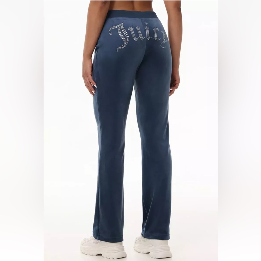 NEW ! JUICY COUTURE Velour OG Bling Sweatpants Navy Blue Size S